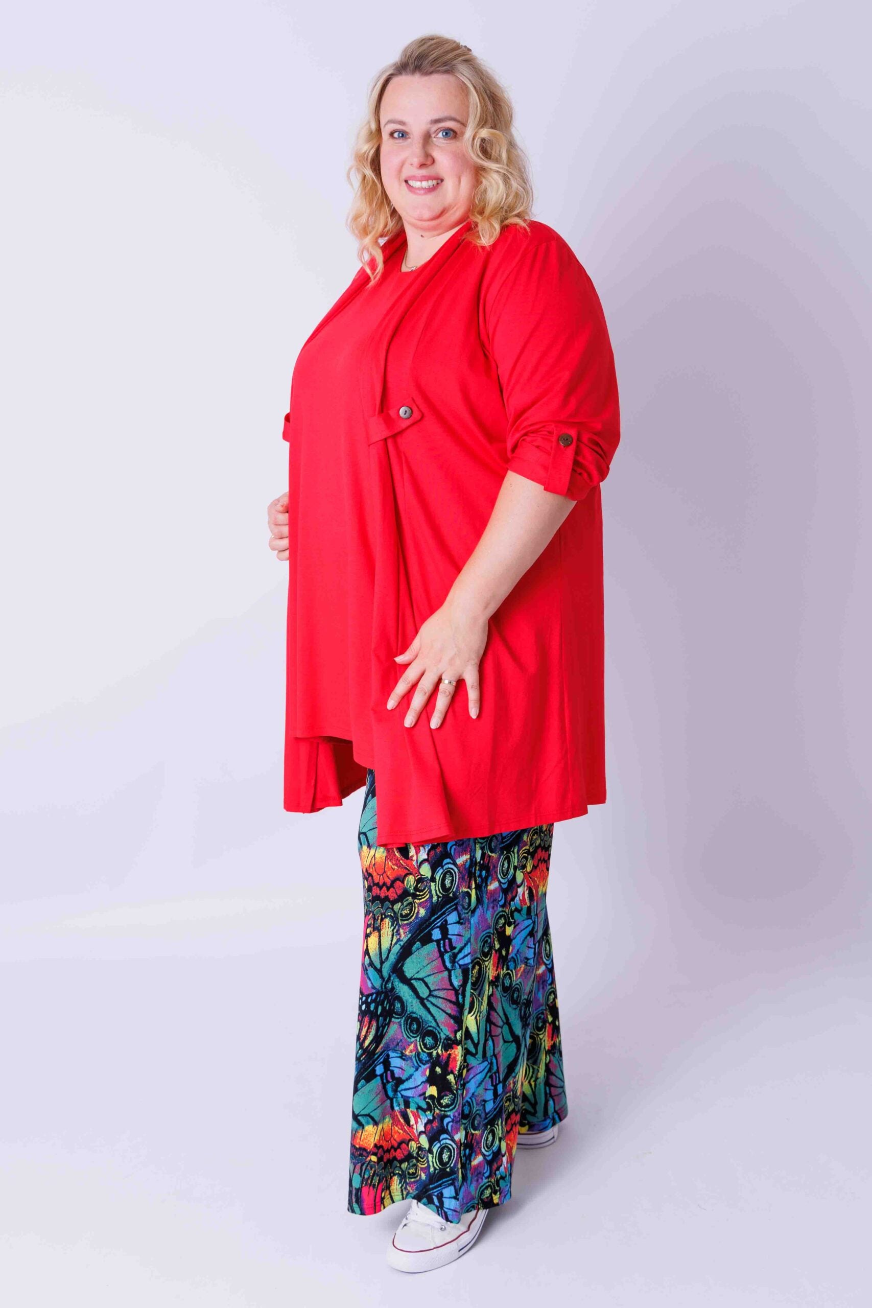 Wijde broek Judith vlinder abstract viscose
