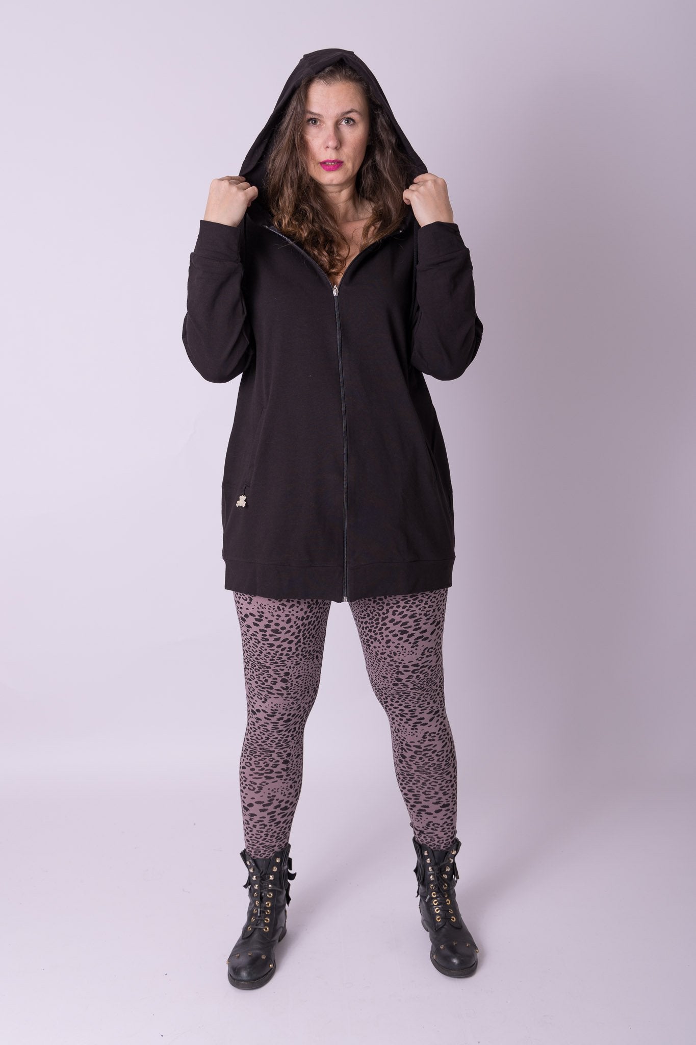 Vest met rits en capuchon katoen 92-95 cm