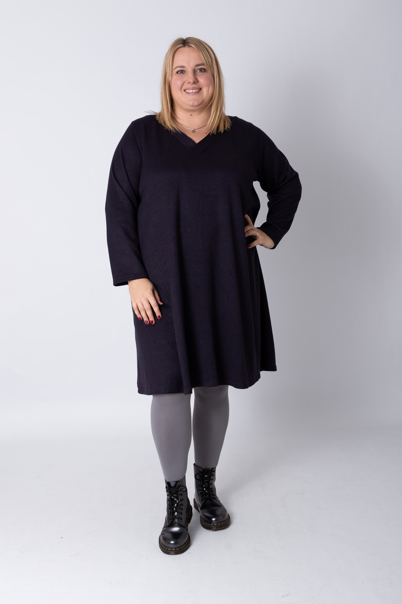 Warme Jurk Linda Wijde A-lijn 105 cm mohito