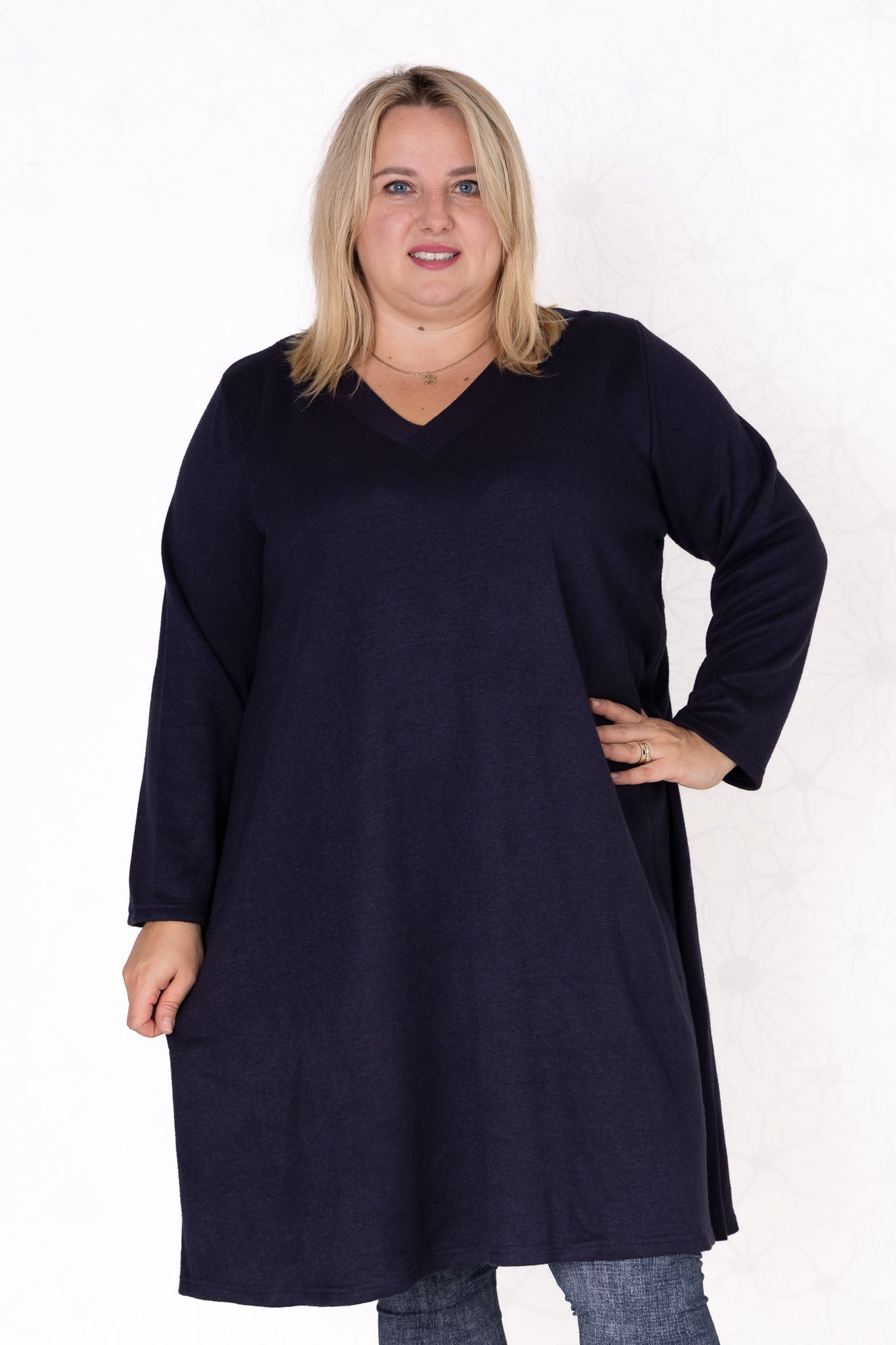 Warme Jurk Linda Wijde A-lijn 105 cm mohito