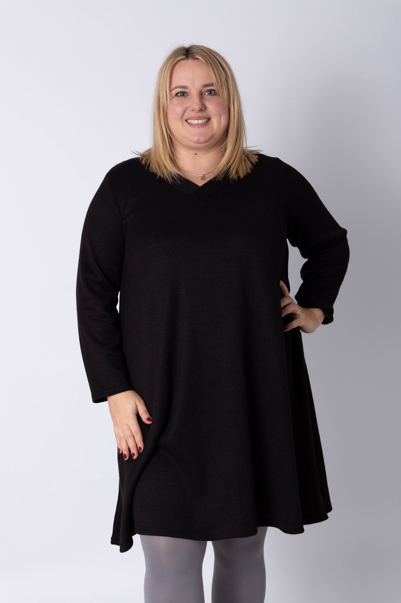 Warme Jurk Linda Wijde A-lijn 105 cm mohito