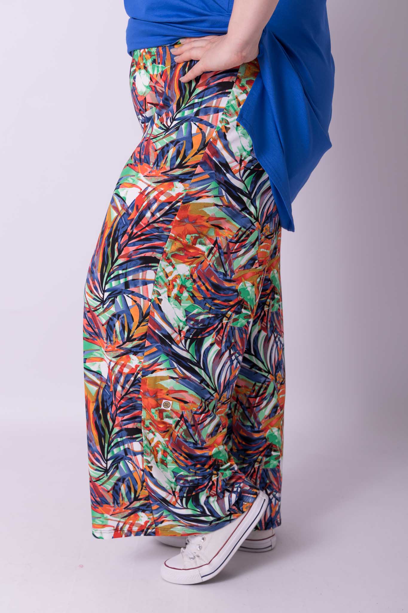 Wijde broek Judith fleurige varen viscose