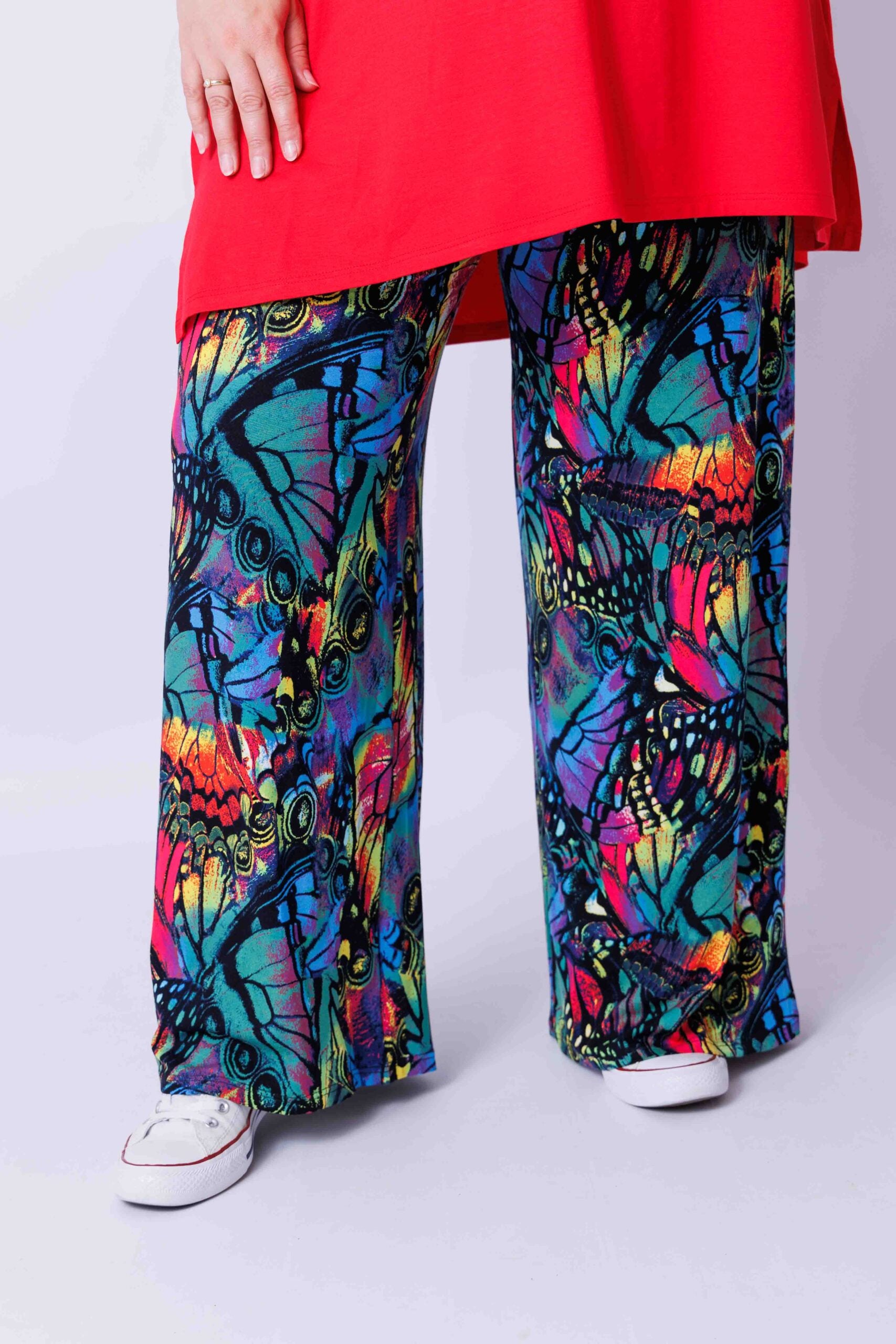 Wijde broek Judith vlinder abstract viscose