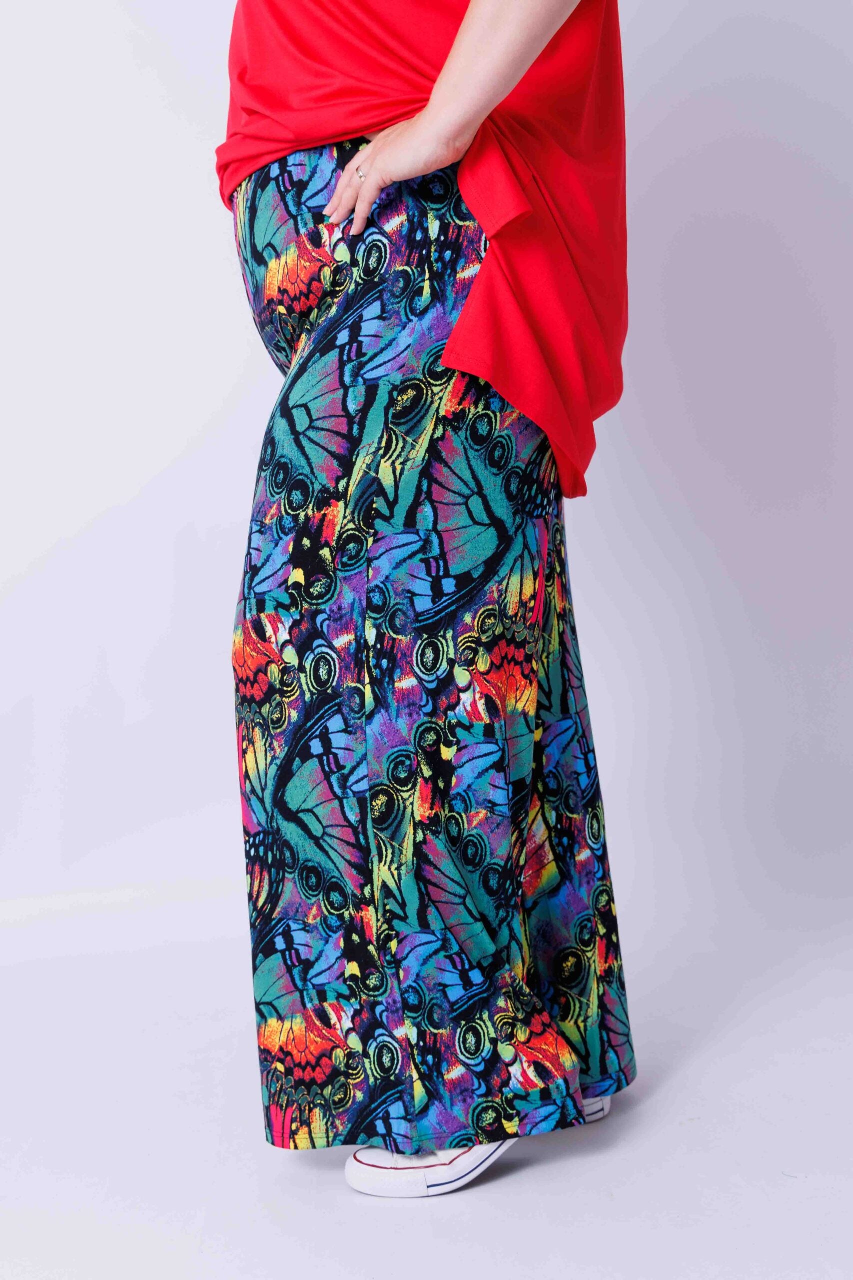 Wijde broek Judith vlinder abstract viscose