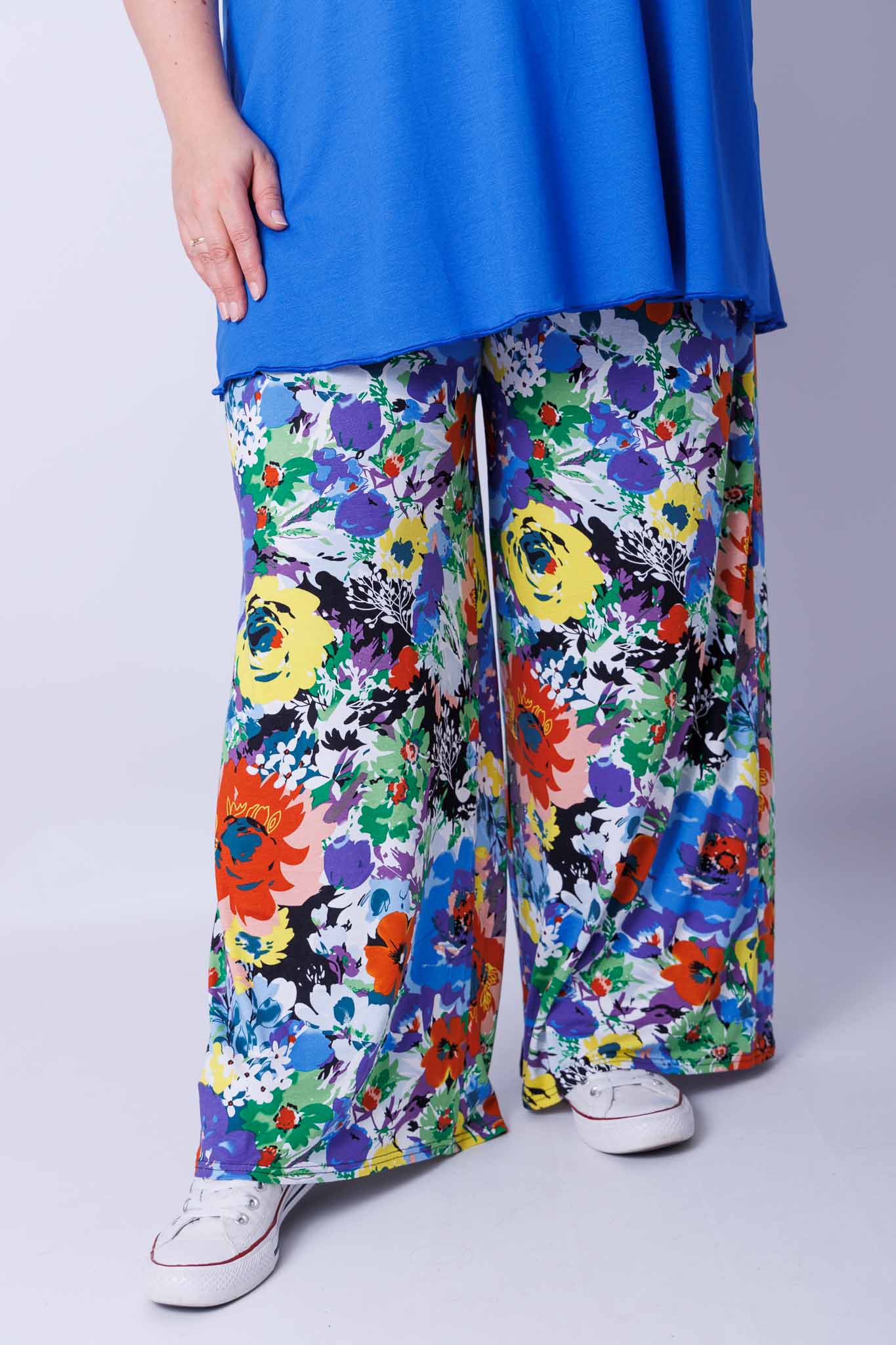 Wijde broek Judith zomerse weide viscose