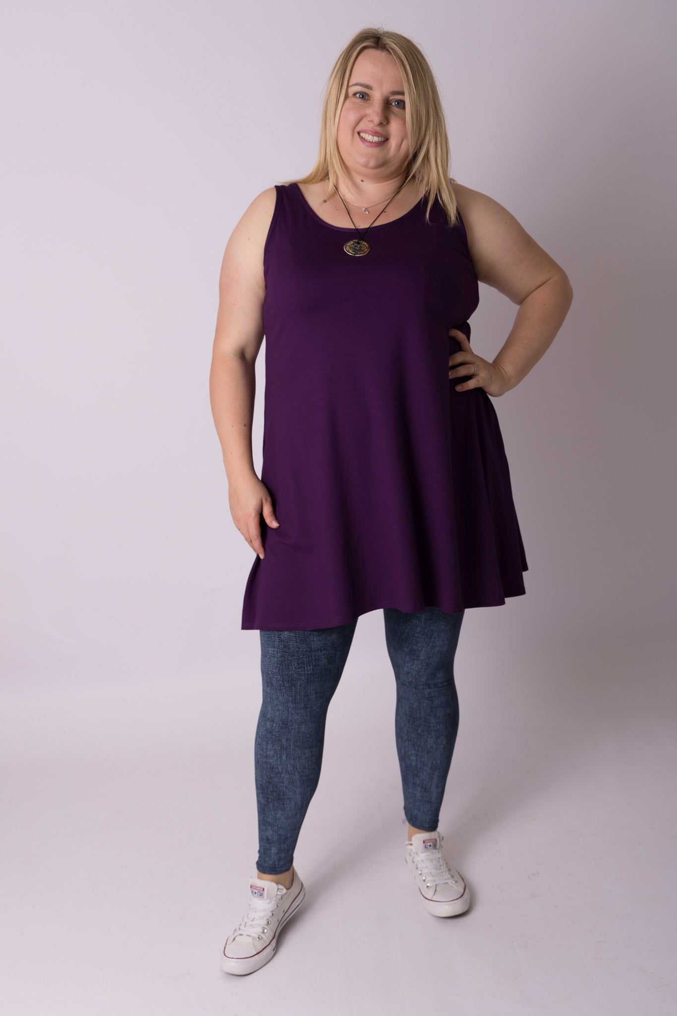 Top wijde a-lijn viscose  ca 90 cm