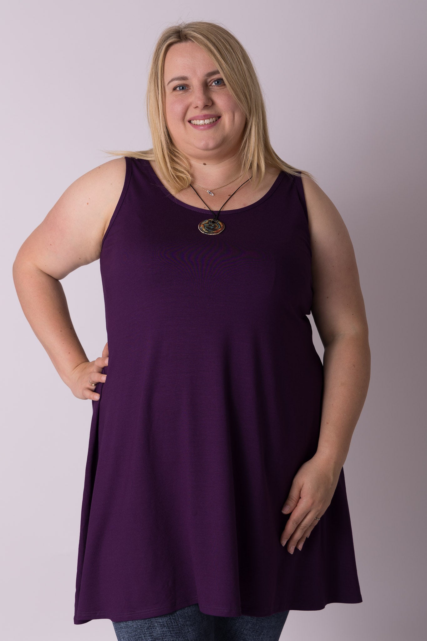 Top wijde a-lijn viscose  ca 90 cm