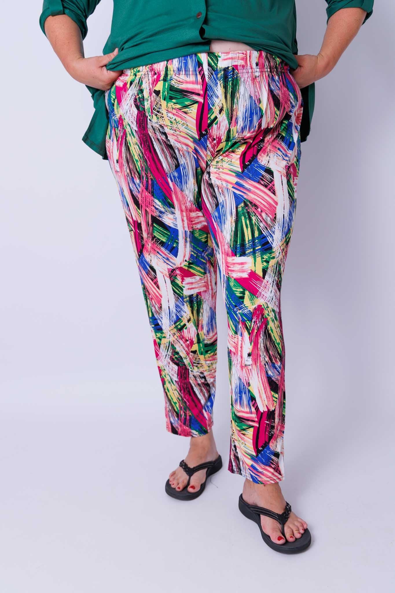 Broek comfy abstracte schilderij  viscose