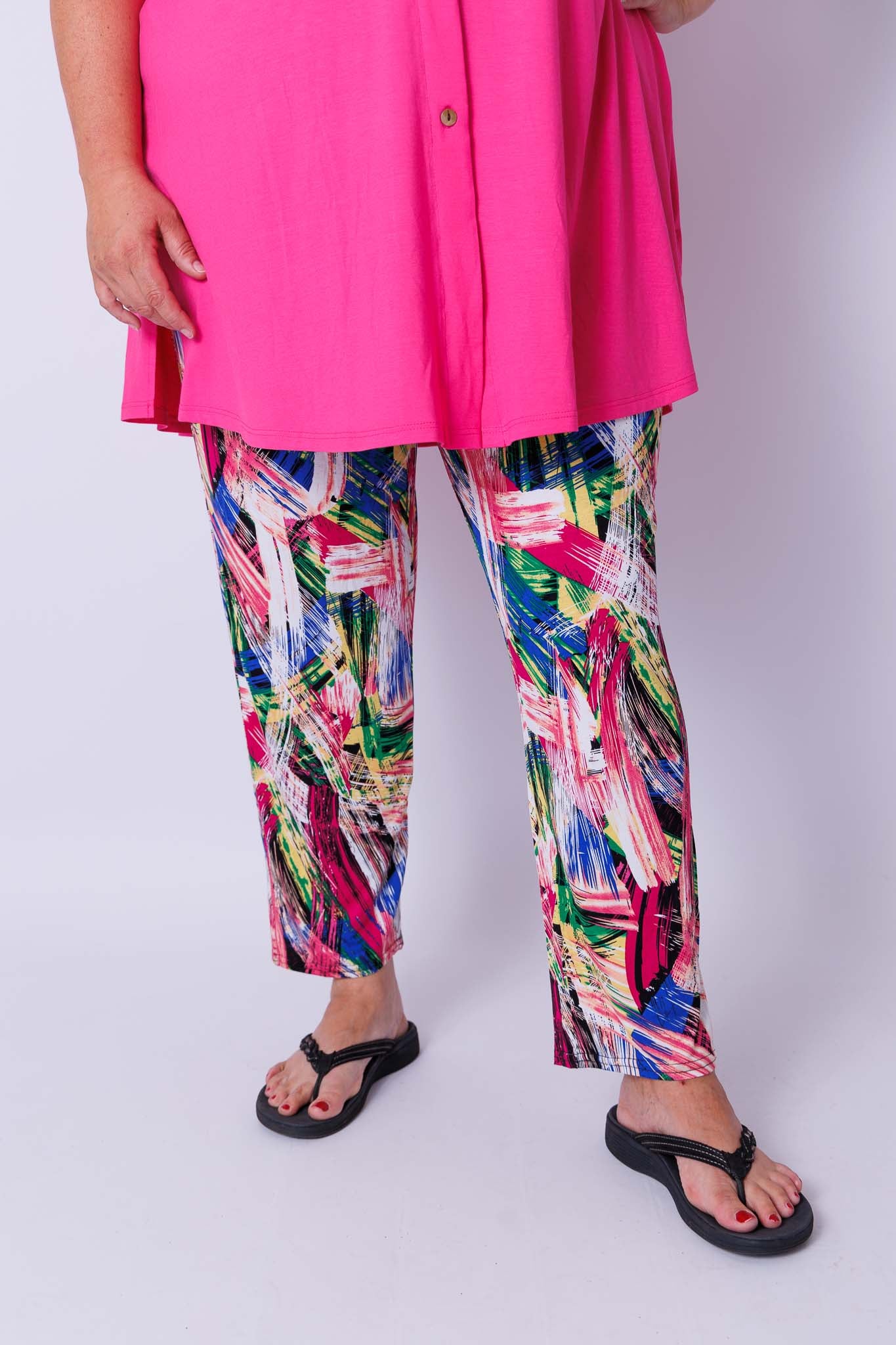 Broek comfy abstracte schilderij  viscose